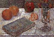 Paul Signac The still life having book and oranges Spain oil painting artist